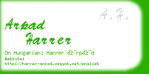 arpad harrer business card